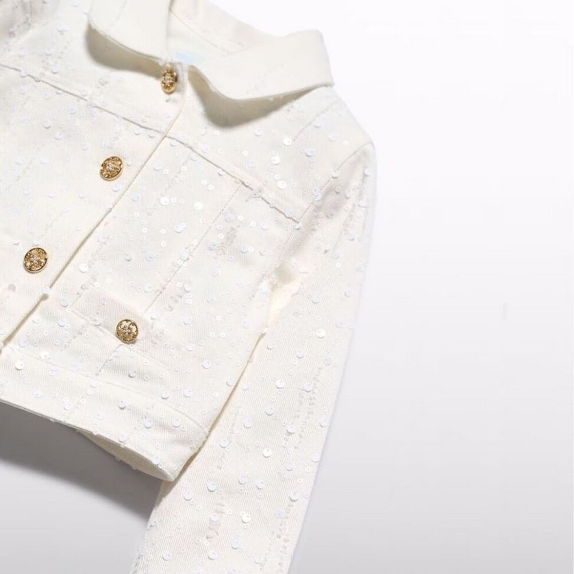 Abel & Lula 5395 Girl's Sequin Jean Jacket