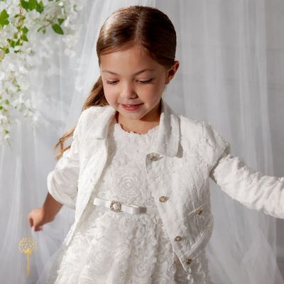 Abel & Lula 5395 Girl's Sequin Jean Jacket/