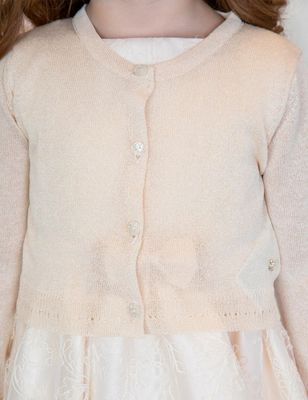  Abel &amp; Lula 5301 Baby Girl's Knit Ruffle Edge Bolero/