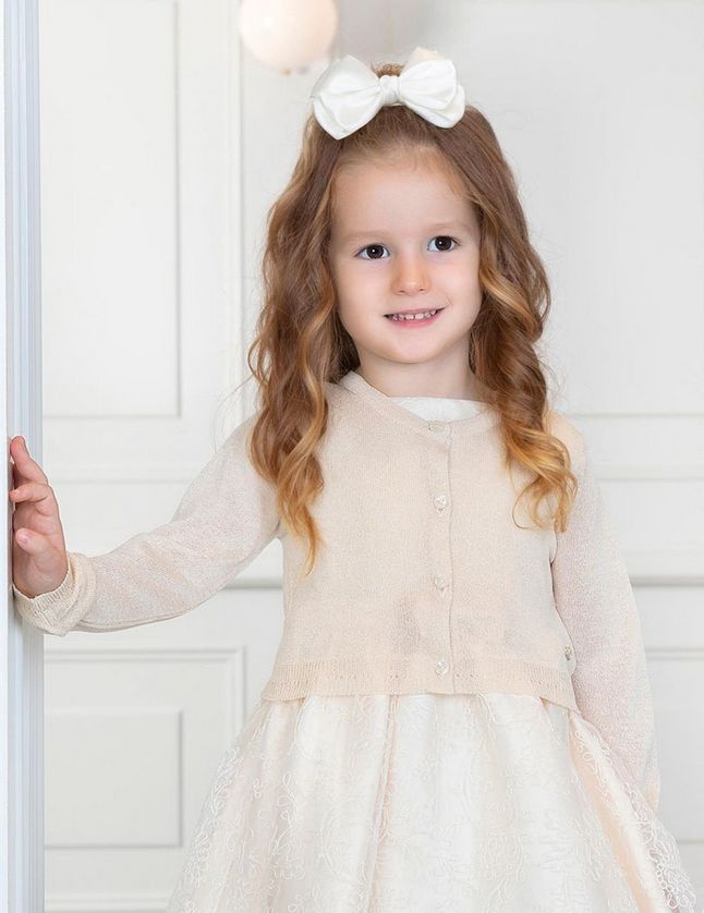 Abel & Lula 5301 Baby Girl's Knit Ruffle Edge Bolero