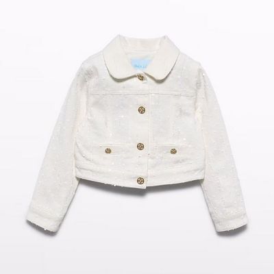 Abel & Lula 5395 Girl's Sequin Jean Jacket/