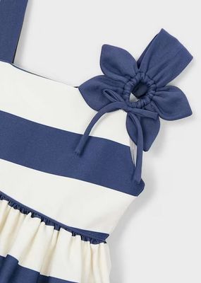 Mayoral 3924 Girl's Assymetrical Stripe Dress/