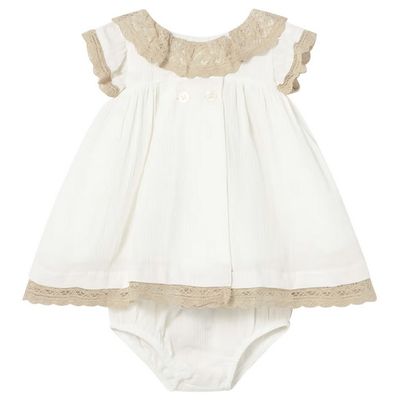 Mayoral 1888 Baby Girl's Linen Knit Dress & Diaper Cover Set/