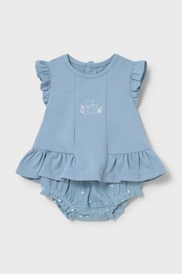 Mayoral 1639 Baby Girl's Floral-Ruffle Dress & Diaper Cover Set/