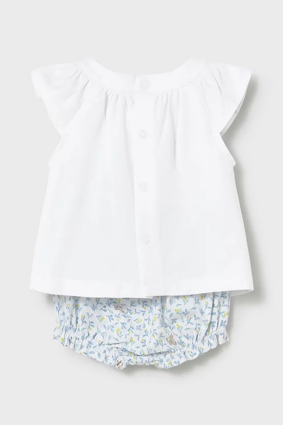 Mayoral 1639 Baby Girl's Floral-Ruffle Dress & Diaper Cover Set