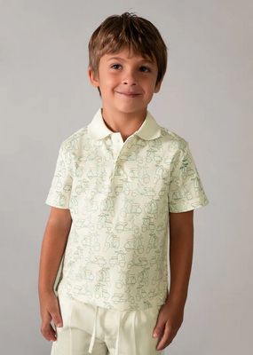  Mayoral 3104 Boy's SS Printed Polo/