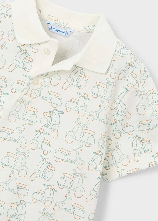 Mayoral 3104 Boy's Short Sleeve Printed Polo