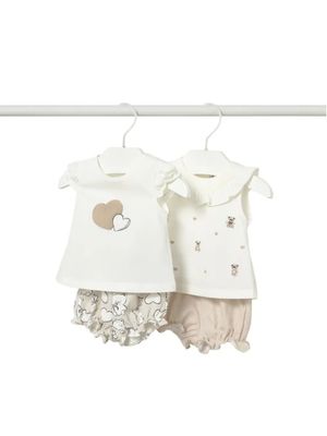Mayoral 1642 Baby Girl's SS Top & Diaper Cover Set 2PC/TRIGO