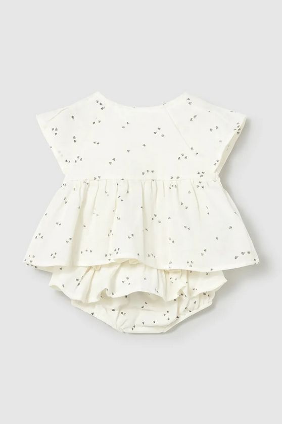 Mayoral 1286 Baby Girl's Short Sleeve Heart Print Top & Diaper Cover Set 2PC – Ceramica