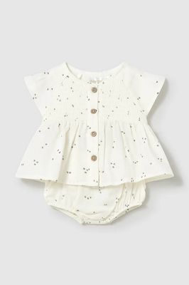 Mayoral 1286 Baby Girl's SS Heart Print Top &amp; Diaper Cover Set 2PC/CERAMICA