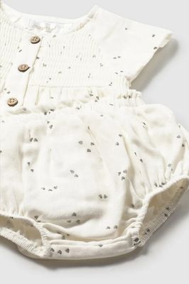 Mayoral 1286 Baby Girl's SS Heart Print Top & Diaper Cover Set 2PC/CERAMICA