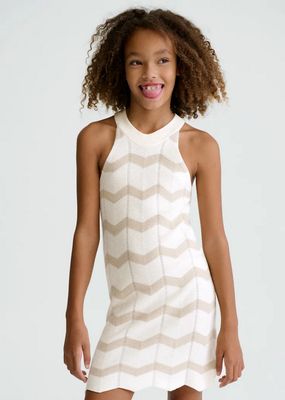 Mayoral 6907 Girl's Youth Zigzag Knit Halter Dress/ARENA