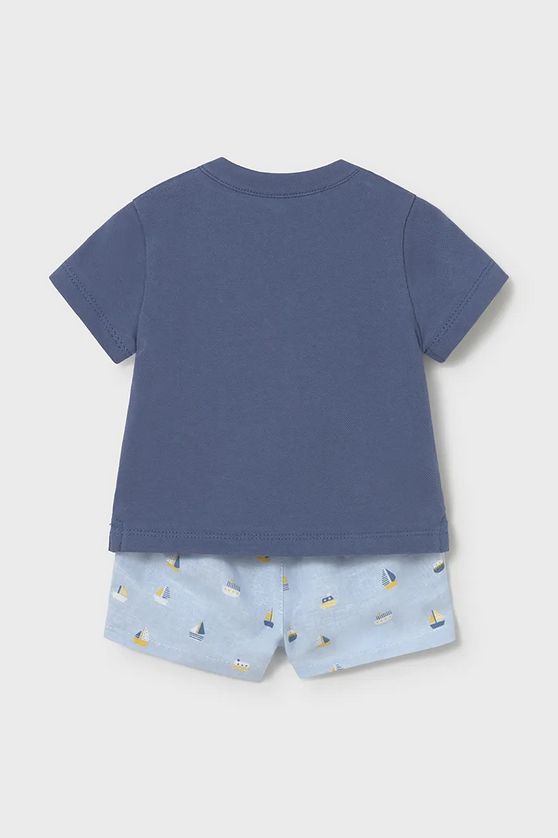 Mayoral 1281 Baby Boy's Short Sleeve Polo & Boat Print Short Set 2PC – Nautic