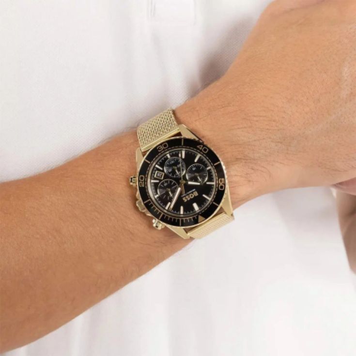 Boss 1514320 Gold Sealiner Watch with black dial