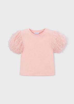 Mayoral 3001/3901 Girl's Junior SS T-Shirt & Tulle Skirt Set 2PC/BLOSSOM