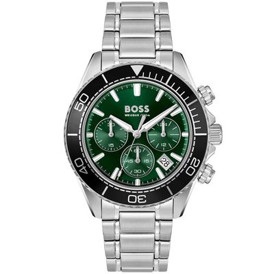 Boss 1514321 Silver Sealiner Watch with Green dial