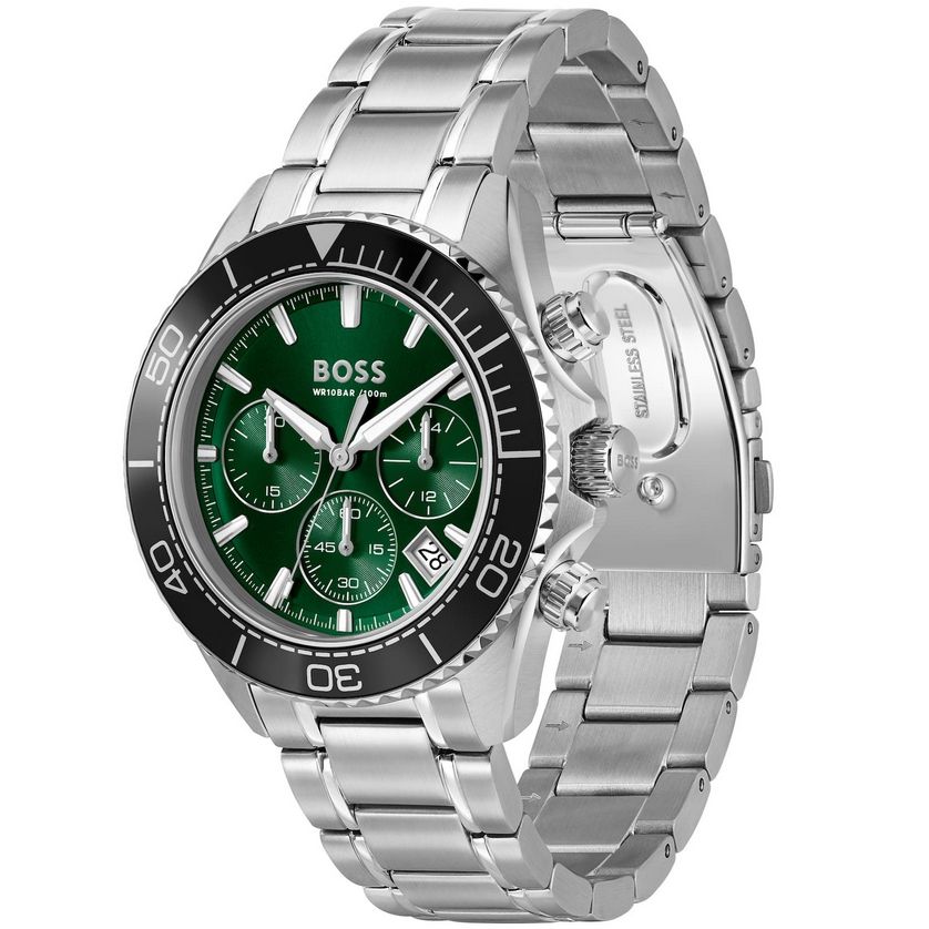 Boss 1514321 Silver Sealiner Watch with Green dial
