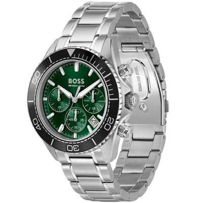 Boss 1514321 Silver Sealiner Watch with Green dial