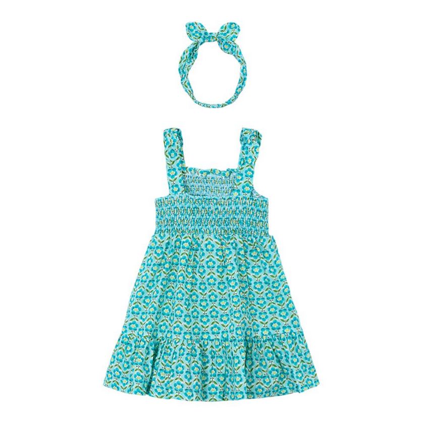 Mayoral 3942 Girls Floral Print Dress & Headband Set