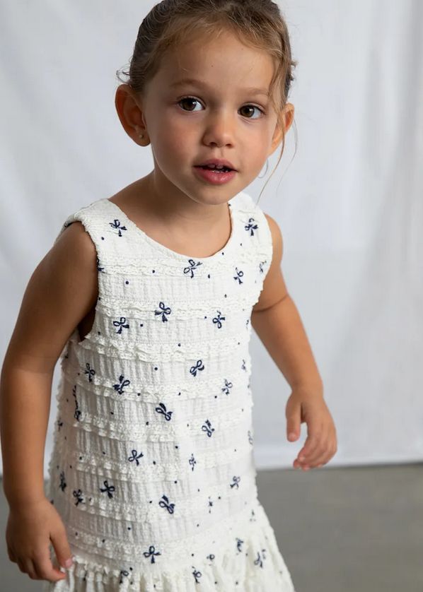 Mayoral 3945 Girls SLV Bow Print Dress