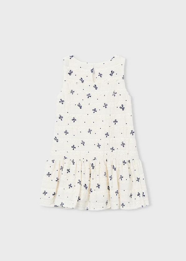 Mayoral 3945 Girls SLV Bow Print Dress