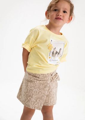  Mayoral 3904 Girls Printed Twill Skirt/