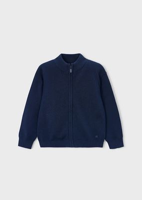 Mayoral 3382 Boys Knitted Mock Neck Zip-Up/