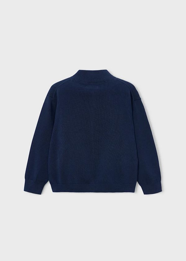 Mayoral 3382 Boys Knitted Mock Neck Zip-Up