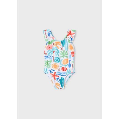 Mayoral 3738 Girls One Piece Pattern Swimsuit/