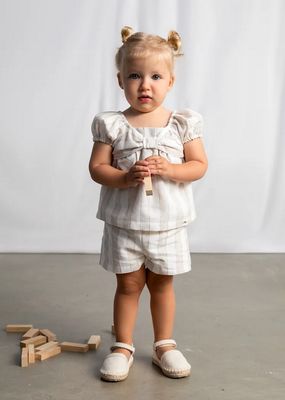Mayoral 1211 Baby Girl’s SS Linen Top & Short Set/