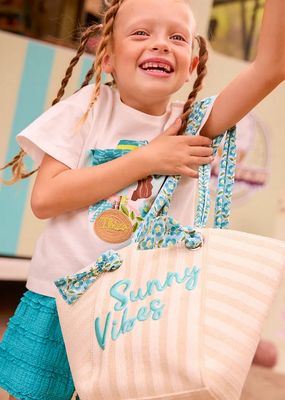 Mayoral 10208 Girl's OS Basket Beach Bag/