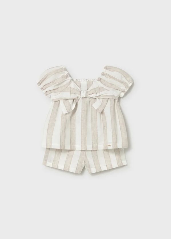 Mayoral 1211 Baby Girl’s Short Sleeve Linen Top & Short Set