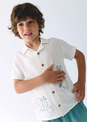 Mayoral 3114 Boys Embroidered Button Up Top/
