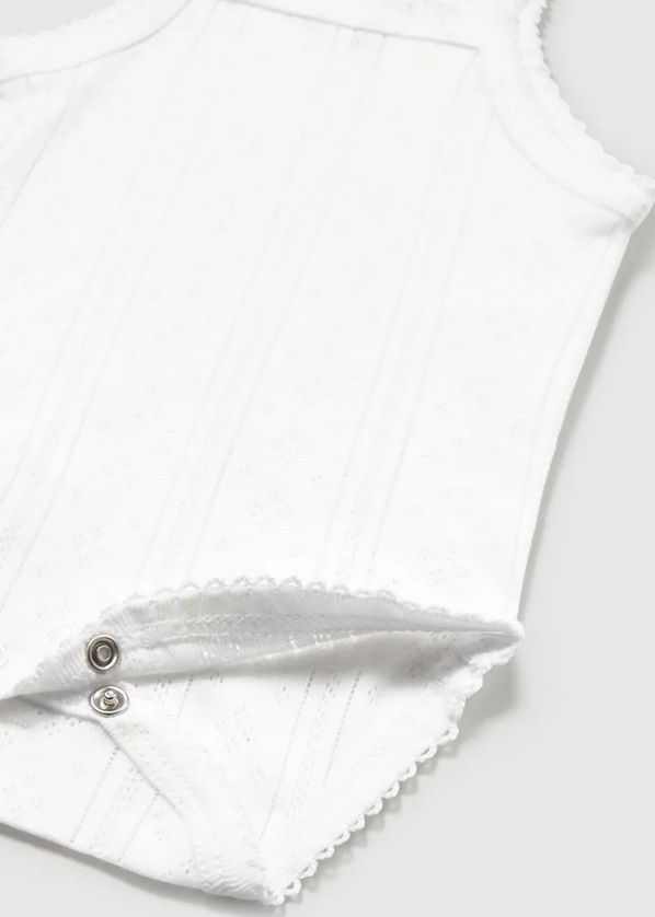 Mayoral 1702 Baby Girl's Openwork & Strap Bodysuit – Blanco