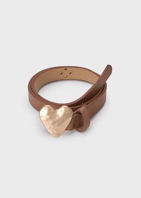 Mayoral 10203 Girl's Youth Bronze Heart Buckle Belt – Camel