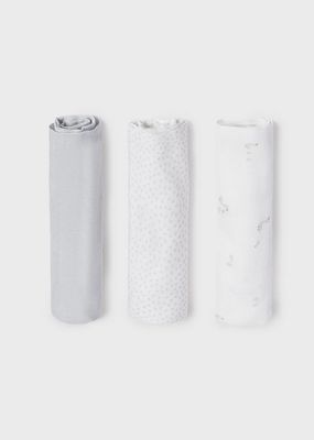 Mayoral 9060 Baby's Small Bamboo Muslin Cloth Set 3PC 46x46"/