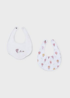 Mayoral 9077 Baby Girl's Embroidered Hot Air Balloon Bib Set 2PC/3M BLANCO