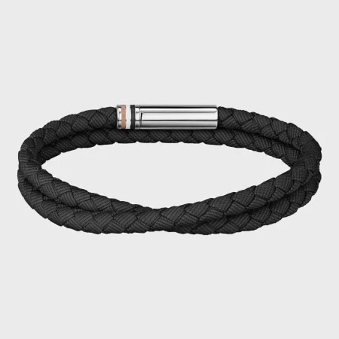 BOSS 1580796 Men's Braided Bracelet w/ S.Steel Clousure
