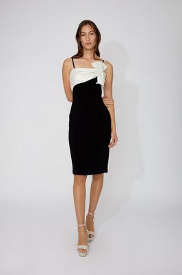 Frank Lyman 268100 Women's Knee-length Bodycon Dress/BLACK & LT GOLD
