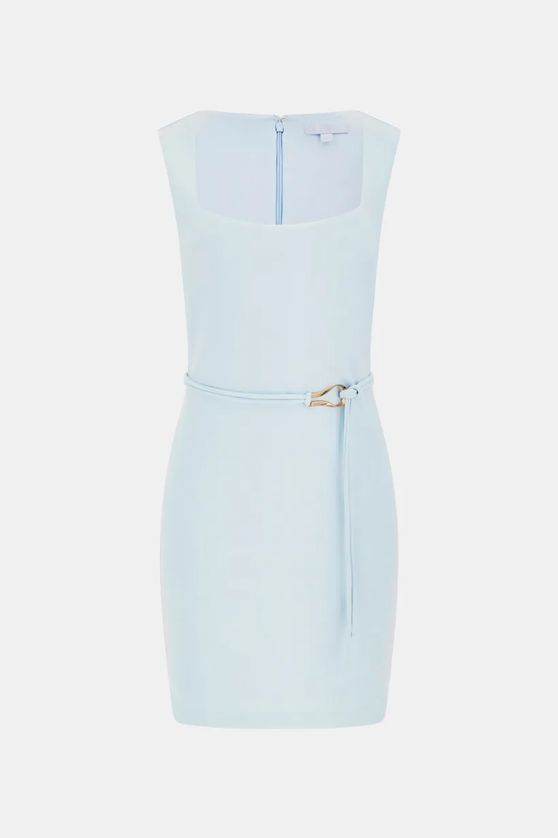 Guess W6RK0IKC9O0 Clea Women's Belted Crepon Bodycon Mini Dress