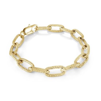 Italgem SWB254 Women's Hammered Chain Link Bracelet/