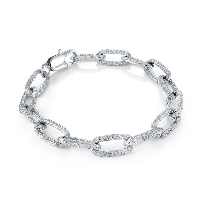 Italgem SWB254 Women's Hammered Chain Link Bracelet