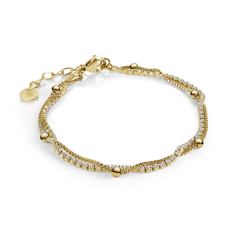 Italgem SWB279 Women's S.Steel White CZ Tennis Layer Bracelet