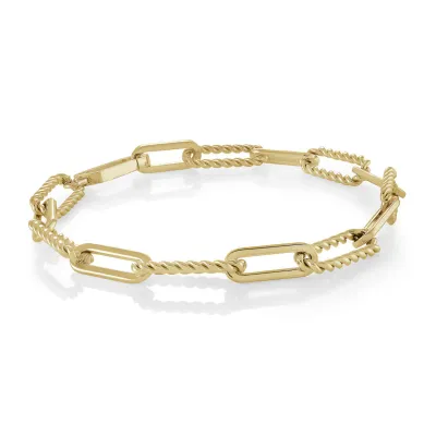 Italgem SWB209 Women's Gold IP. Chain Link Bracelet/