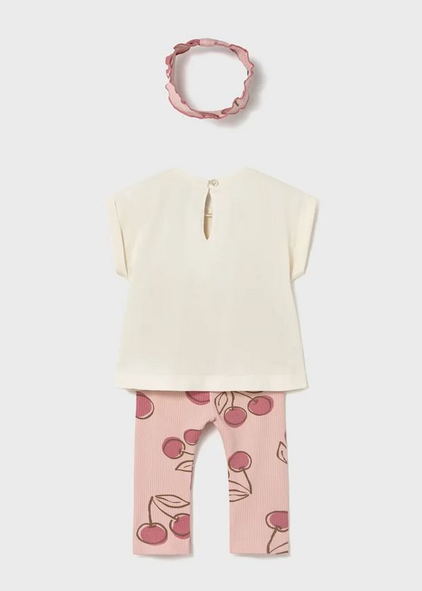 Mayoral 1750 Baby Girl Short Sleeve Top, Legging, & Headband 3PC