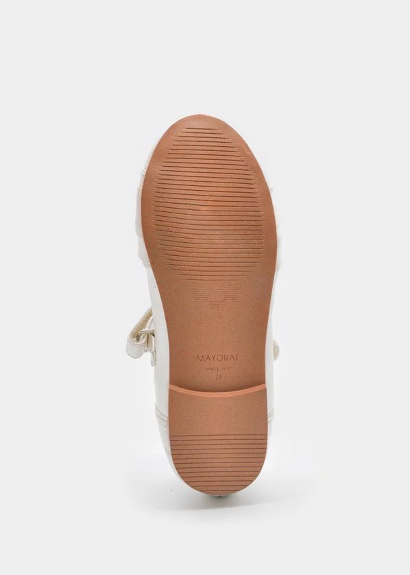 Mayoral 43729 Girls Ballet Flats Pearl Flower / PLATINO