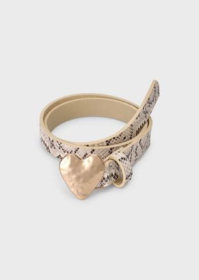 Mayoral 10203 Girls Beige Snakeskin Belt