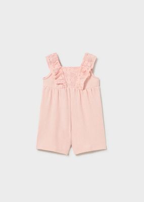 Mayoral 1827 Baby Girl Crochet Detail Romper/ 