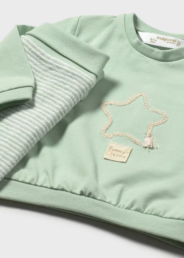 Mayoral 1599 Baby Long Sleeve Star Top & Striped Joggers Set