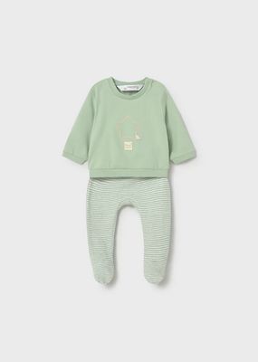 Mayoral 1599 Baby Long Sleeve Star Top & Striped Joggers Set
